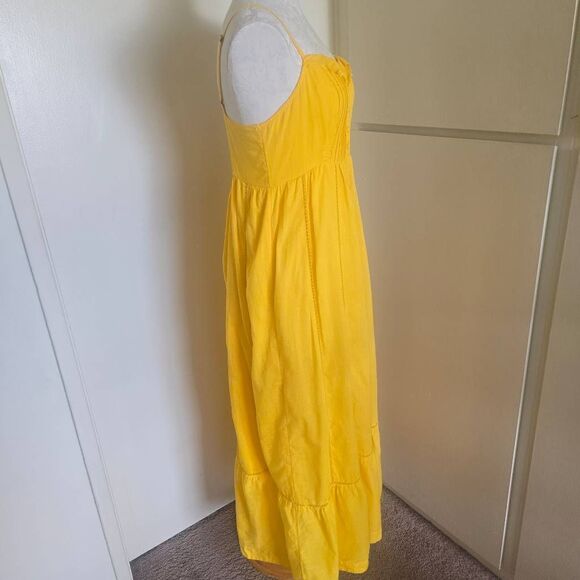 Anthropologie Maeve Yellow Pintuck Button Front Smocked Back Maxi Dress , EUC, S - Picture 9 of 16